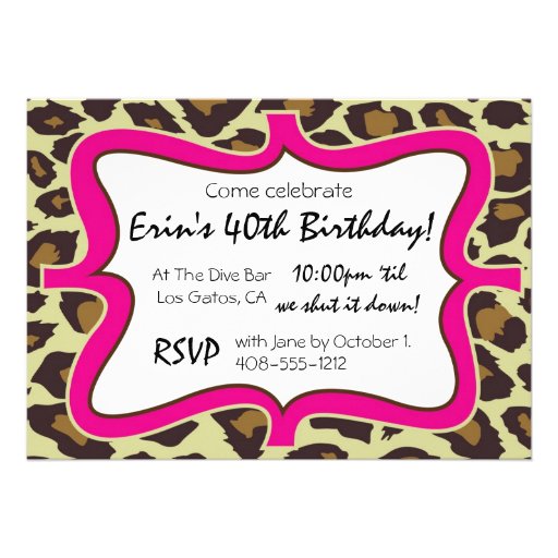 Leopard Print Party Custom Announcement