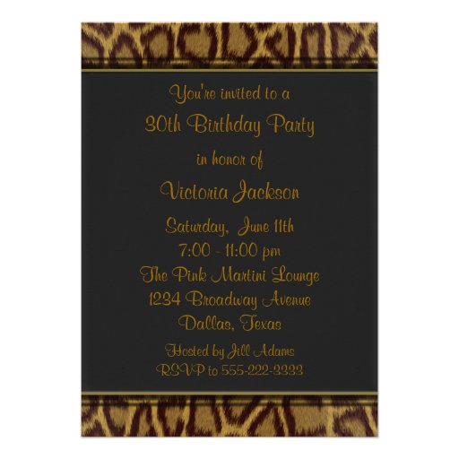Leopard Print Party Invitation Template