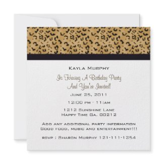 Leopard Print Party Invitations invitation
