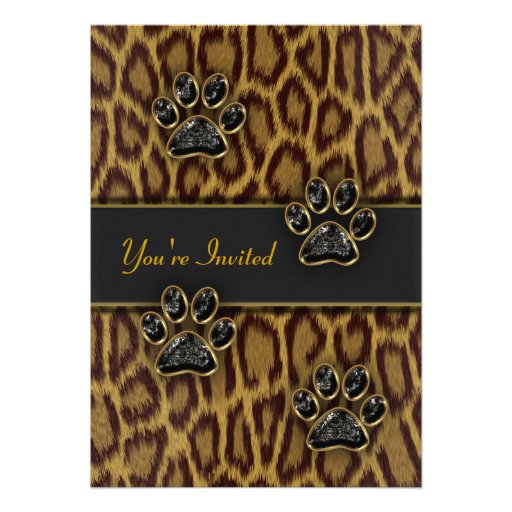 Leopard Print Party Template Custom Invitation