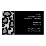Leopard Print Pattern, Black and Gray. Business Cards