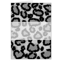Leopard Print Pattern, Black and Gray. Greeting Cards