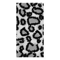 Leopard Print Pattern, Black and Gray. Personalized Photo Card