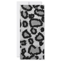 Leopard Print Pattern, Black and Gray. Custom Rack Card