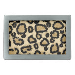 Leopard Print Pattern, Brown and Black. Belt Buckle