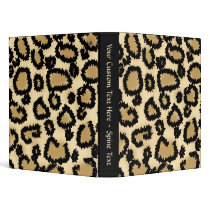 Leopard Print Pattern, Brown and Black. Vinyl Binder