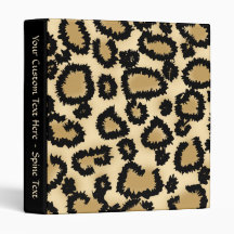 Leopard Print Pattern, Brown and Black. Vinyl Binder