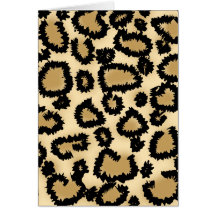 Leopard Print Pattern, Brown and Black. Greeting Card