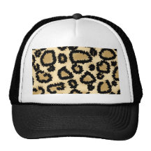 Leopard Print Pattern, Brown and Black. Mesh Hat