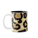 Leopard Print Pattern, Brown and Black. mugs