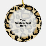 Leopard Print Pattern, Brown and Black. Christmas Ornaments