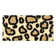 Leopard Print Pattern, Brown and Black. Personalized Photo Card