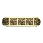 Leopard Print Pattern, Brown and Black. Skate Board Deck