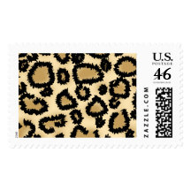 Leopard Print Pattern, Brown and Black. Stamp