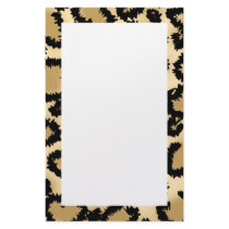 Leopard Print Pattern, Brown and Black. Stationery Design