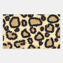 Leopard Print Pattern, Brown and Black. Rectangle Stickers