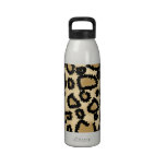 Leopard Print Pattern, Brown and Black. Water Bottles