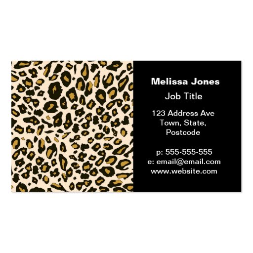 Leopard print pattern business card