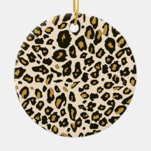 Leopard print pattern christmas ornament