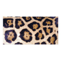 Leopard Print Pattern Customizable Photo Card