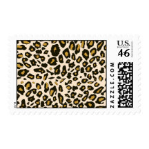 Leopard print pattern postage