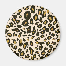 Leopard print pattern refrigerator magnets