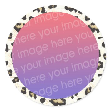 leopard print photo frame border sticker