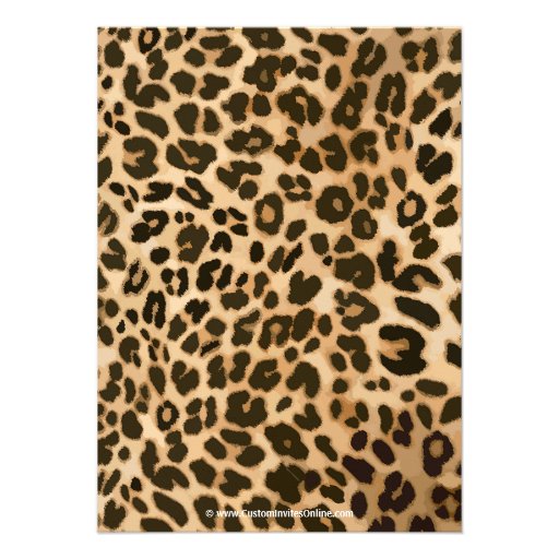 Leopard Print Pink Bow Bridal Shower Invitation