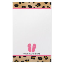 Leopard Print & Pink Flip Flops Stationery