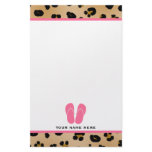 Leopard Print &amp; Pink Flip Flops Stationery