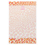 Leopard Print Pink + Orange/Add background color!! Stationery Design