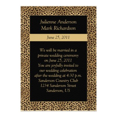 Leopard Print Post Wedding Invitation