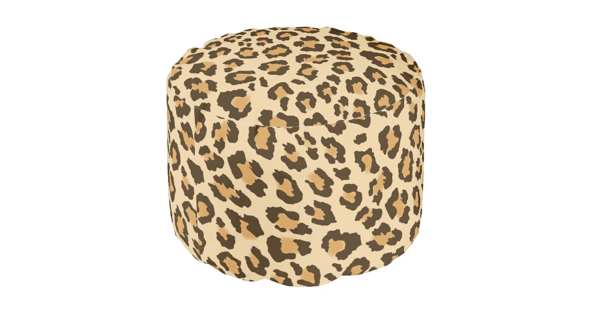 Leopard Print Pouf Zazzle