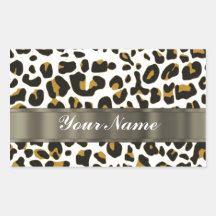 leopard print rectangle stickers
