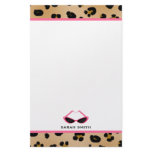 Leopard Print &amp; Retro Pink Sunglasses Stationery Design