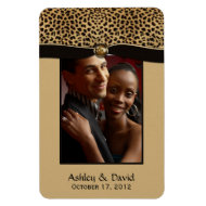 Leopard Print Ribbon Jewel Photo Flexible Magnet premiumfleximagnet