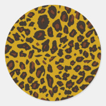 Leopard Print Round Sticker