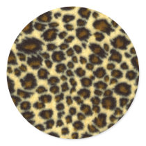 Leopard Print Round Stickers