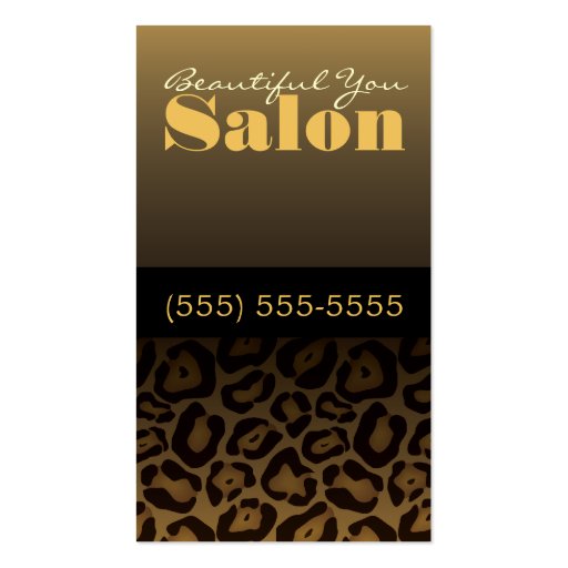 Leopard Print Salon Business Card (front side)
