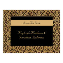 Leopard Print Save The Date Postcards