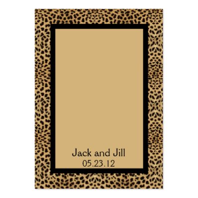 Leopard Print Seating Card Business Card Template