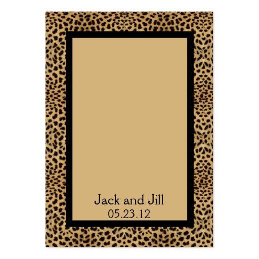 Leopard Print Seating Card Business Card Template (front side)