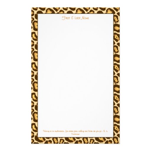 Leopard Stationery, Custom Leopard Stationary