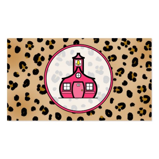 Leopard Print Teacher Fashion Business Card (back side)