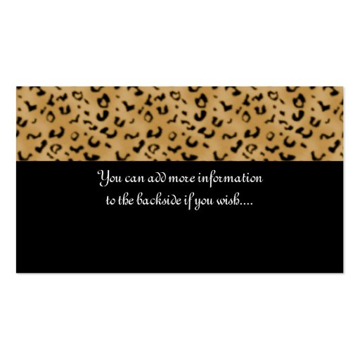 Leopard Print Topper Business Card (back side)