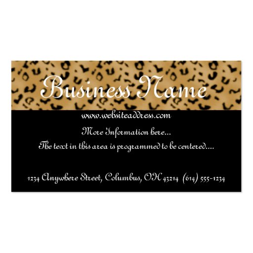 Leopard Print Topper Business Card (front side)