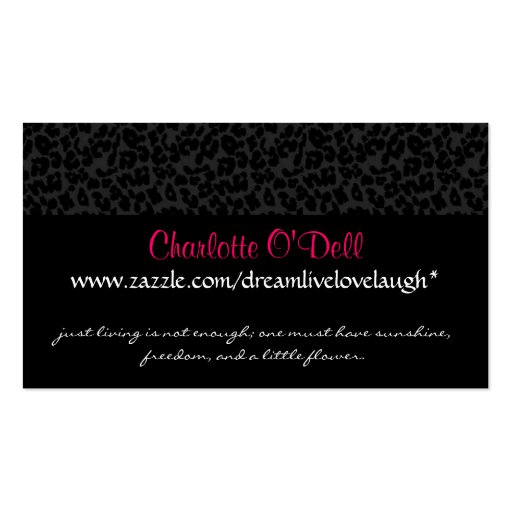 leopard print; website marketing business card template (front side)