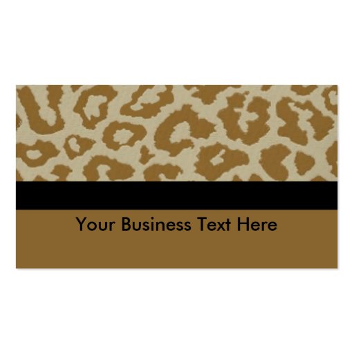 leopard print with black stripe business card templates (front side)