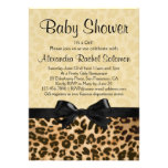 Leopard Print with Bow Girl Baby Shower Invitation invitations