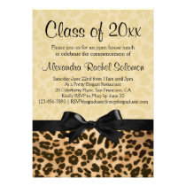 Leopard Print with Bow Graduation/Party Invitation